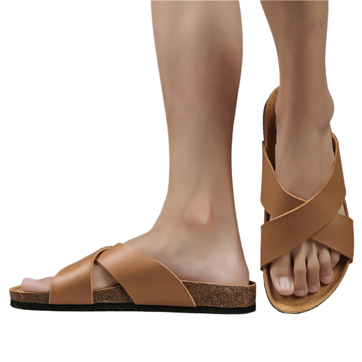 All Season Unisex Comfy Cork Slides Cross Strap Slides