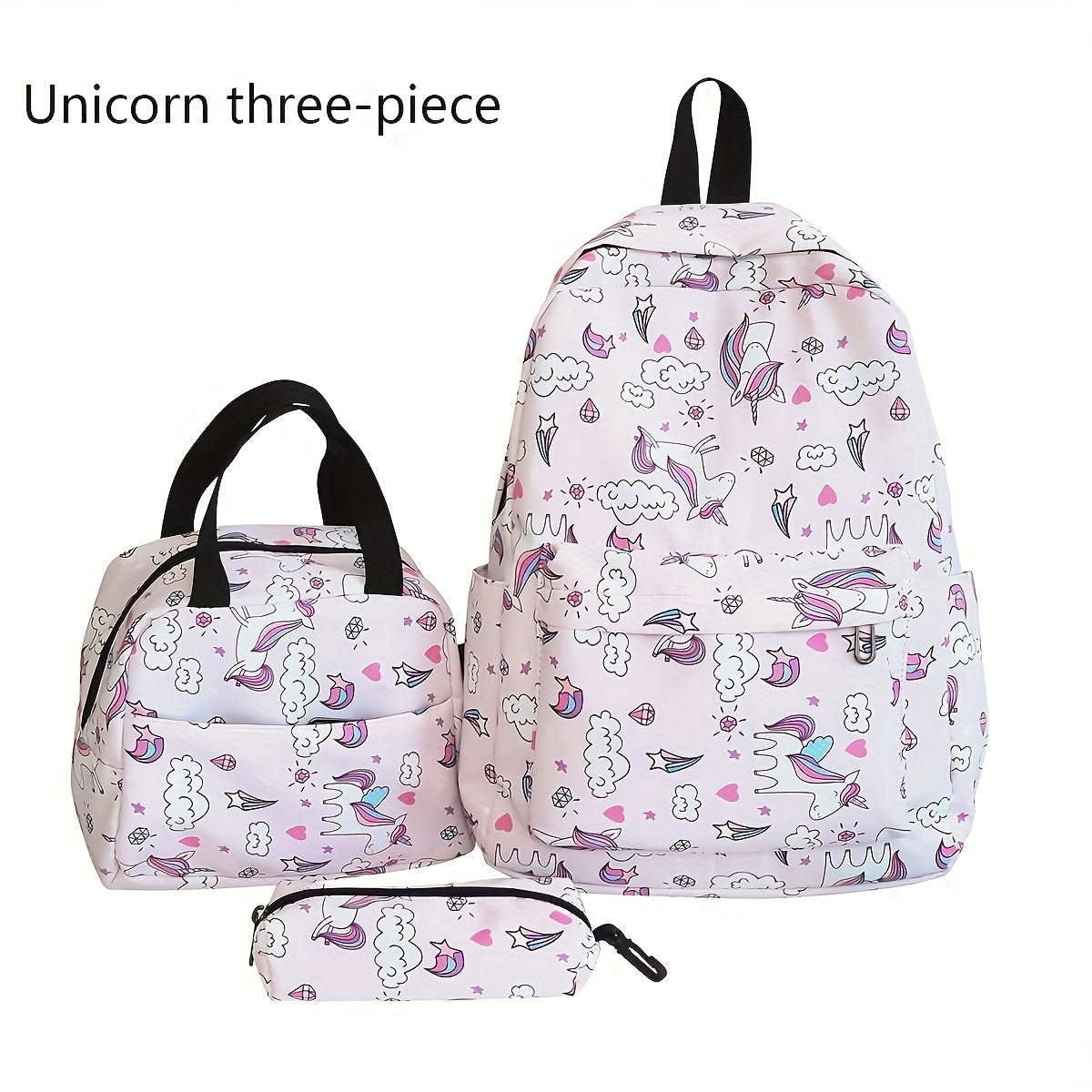 3pcs Casual Shoulder Backpack Set, New Fashionable Simple Large Capacity Lightweight Casual Backpack