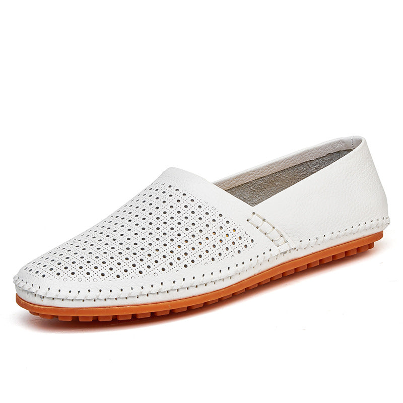 Summer First Layer Cowhide Casual Driving Shoes