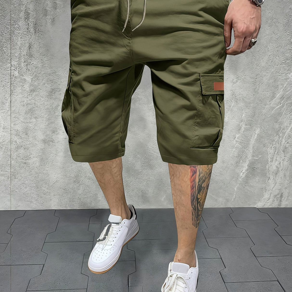 Men's Summer Work Pants Multi-Pocket Polyester Non-Stretch Shorts