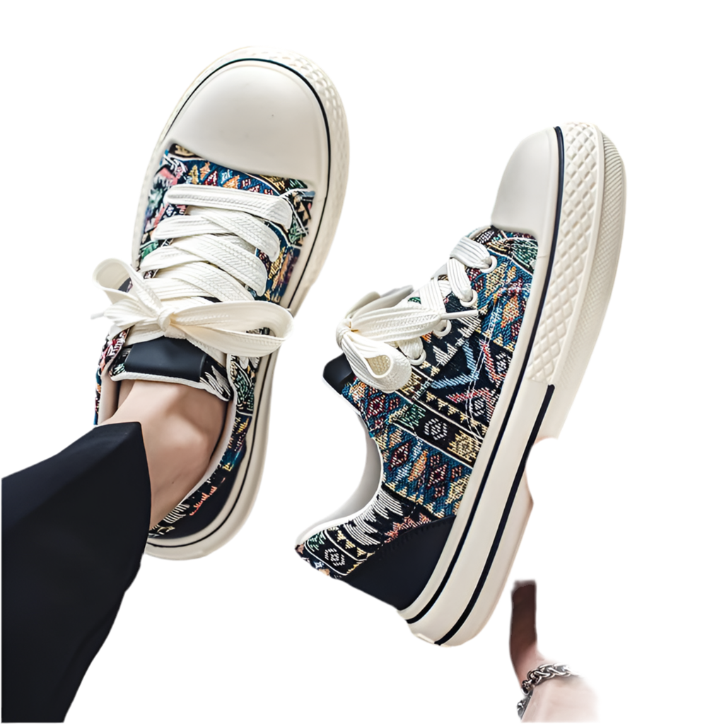 Casual Graffiti Embroidered Canvas Shoes