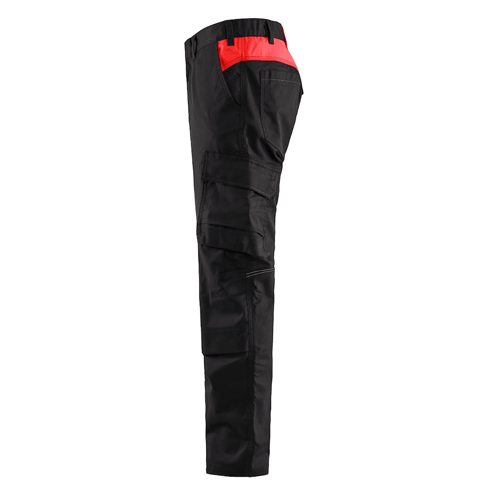 Blaklader 1448 Industry Stretch Kneepad Trousers Black/Red