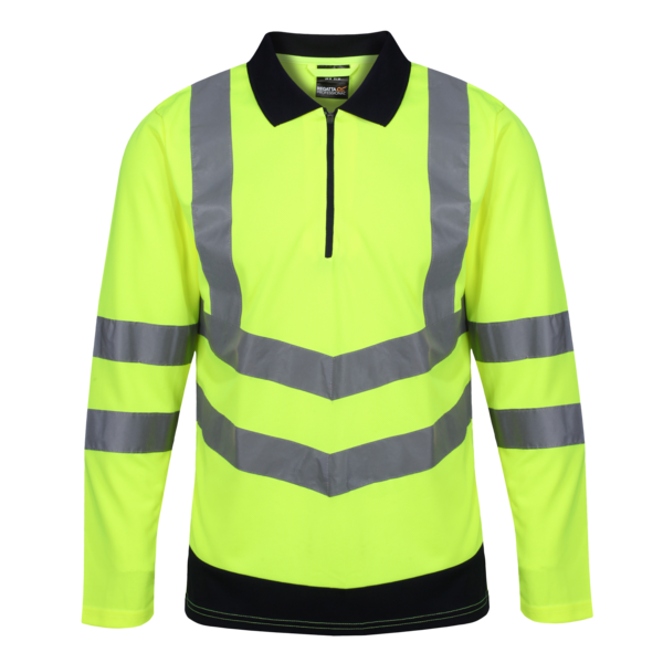 Mens Regatta Hi Vis Long Sleeve Polo Shirt - TRS192
