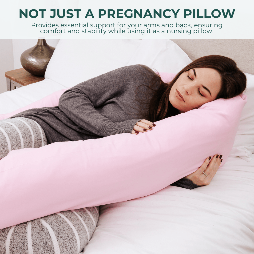 9 Ft Maternity Pillow And Case - Light Blue