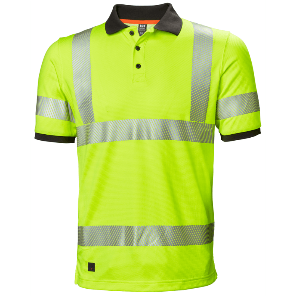 Helly Hansen 75112 Lifa Active Hi Vis Base Layer Polo Yellow Large