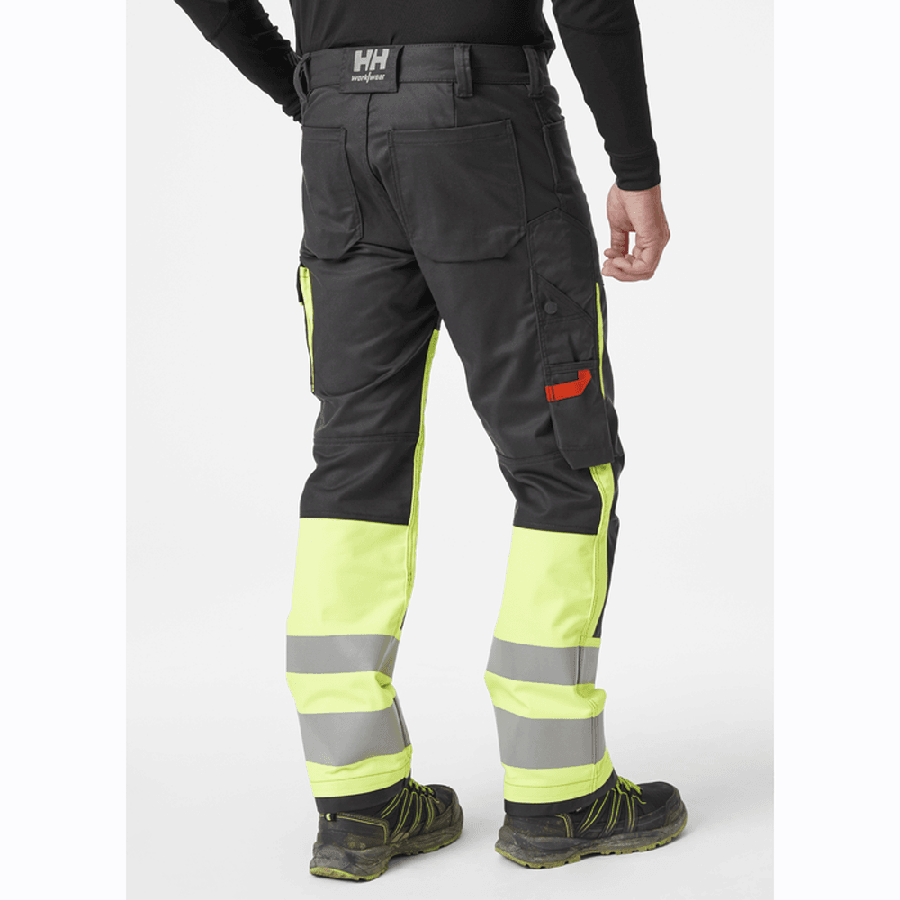 Helly Hansen 77420 Alna 2.0 Hi-Vis Stretch Work Pants Trousers Class 1 YELLOW/EBONY / D108 - 40" Waist - 31" Leg