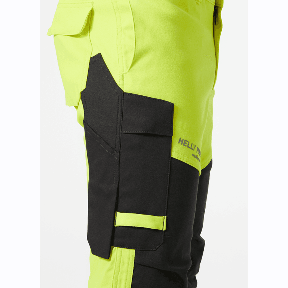 Helly Hansen 77451 Fyre Flame Retardant Work Pants, Class 2 Hi-Vis Yellow/Ebony, 31" Waist 31.5" Leg-C46
