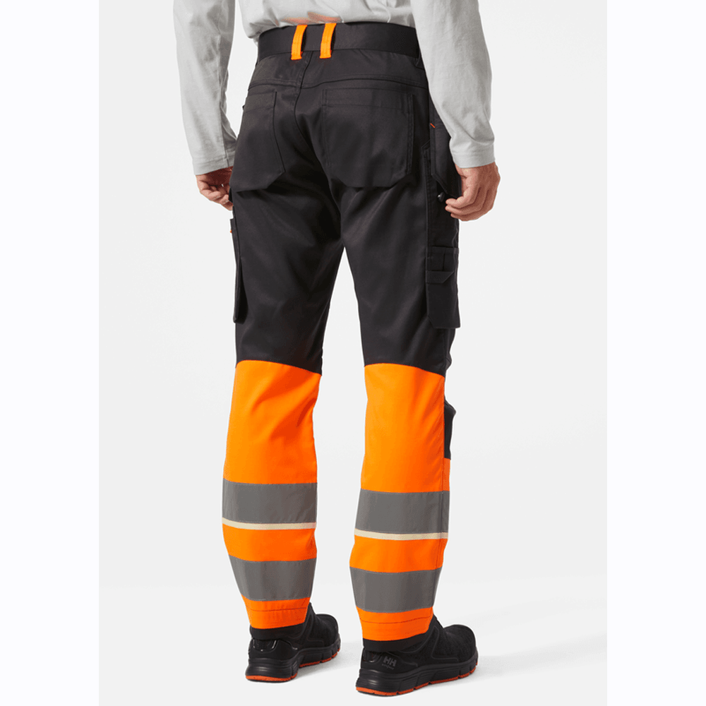 Helly Hansen 77511 UC-ME Hi-Vis Constuction Pants Trousers Class 1 HI VIS ORANGE/EBONY / D96 - 35" Waist - 30" Leg