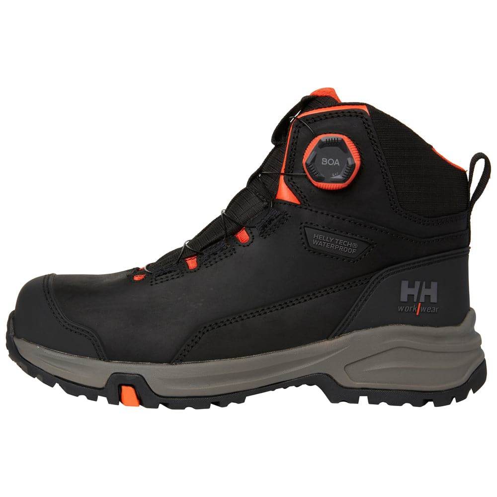 Helly Hansen 78443 Manchester LTR Mid BOA Waterproof S7S Safety Hiker Boot Black / Grey / UK 2 / EU 35