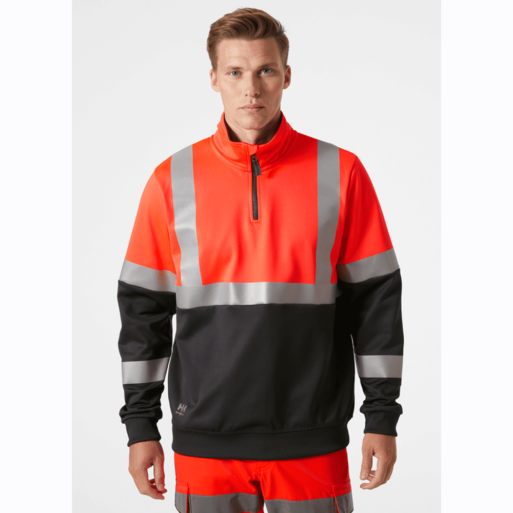 Helly Hansen 79257 Addvis Half Zip Two Tone Hi-Vis Sweatshirt Class 1