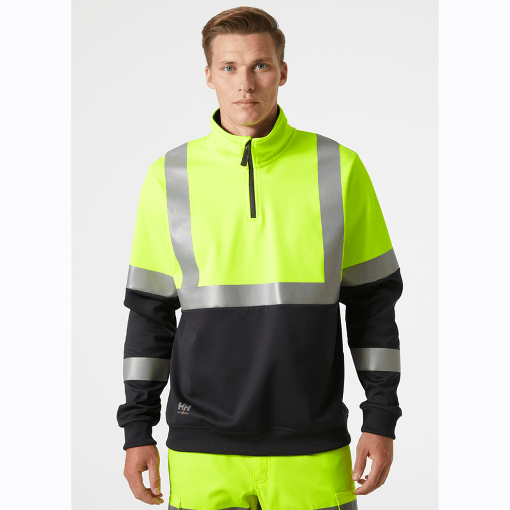 Helly Hansen 79257 Addvis Half Zip Two Tone Hi-Vis Sweatshirt Class 1