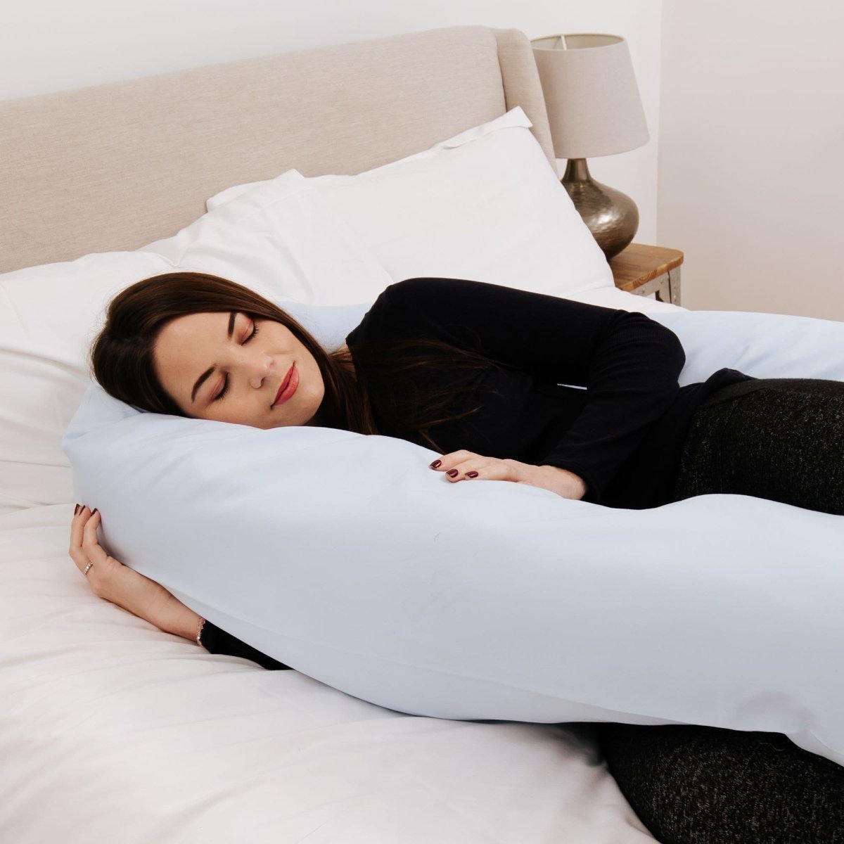 9 Foot Maternity Pillow And Case Light Blue