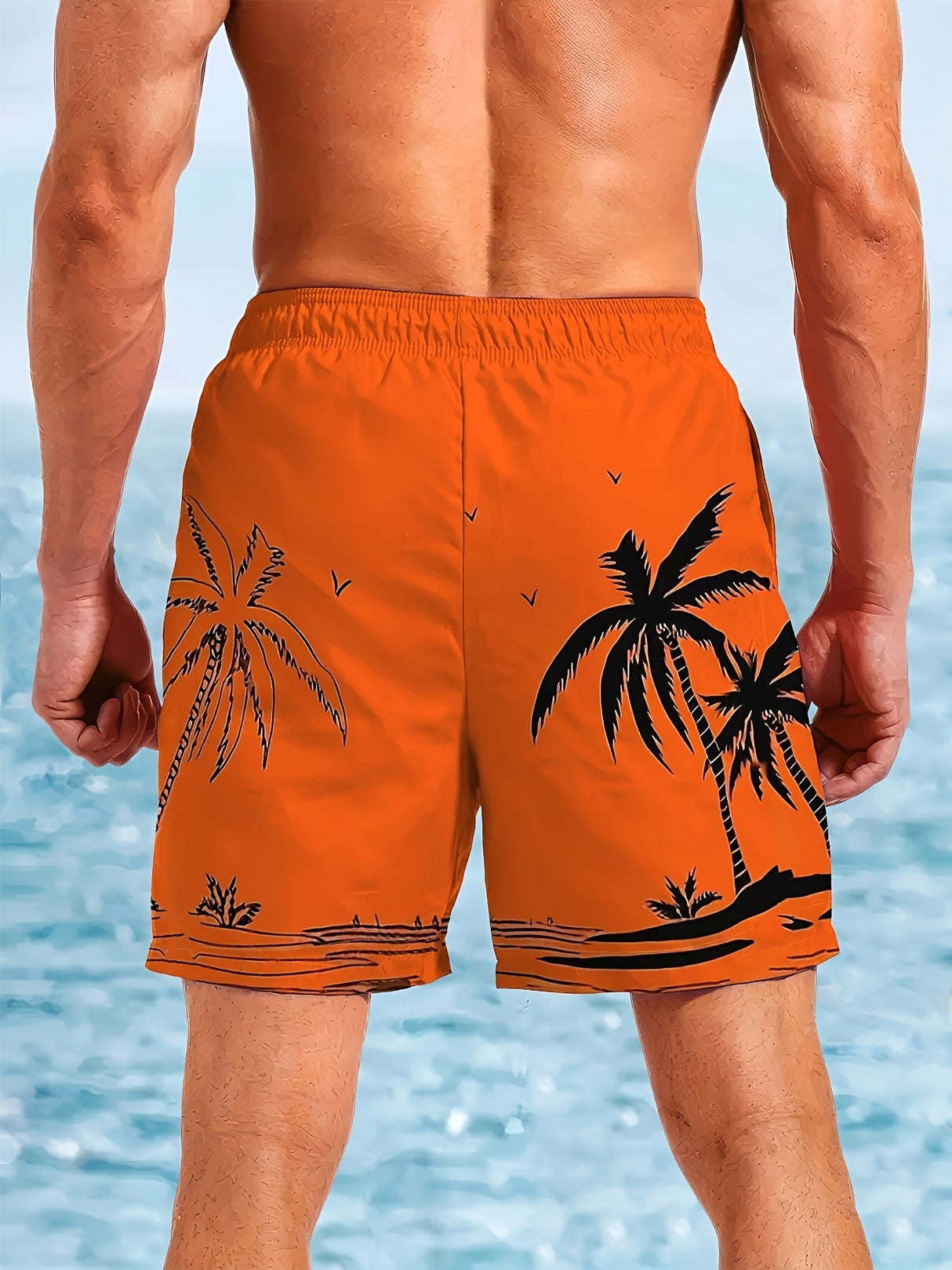 Men's Tropical Hawaiian Beach Shorts - Vibrant 3D Print, Quick-Dry Swim Trunks with Drawstring