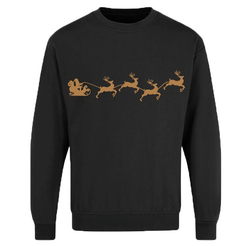 Adults Xmas Printed Sweatshirt Santa Reindeer