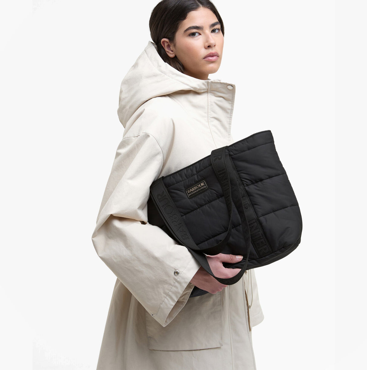 Barbour MONACO QUILT Tote Bag Womens Black