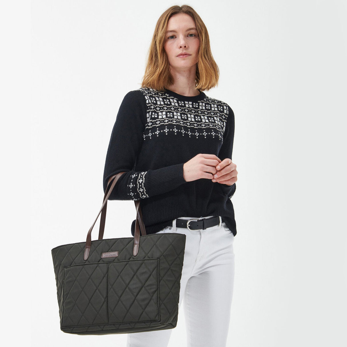 Barbour QUILTED Womens Tote Bag Olive