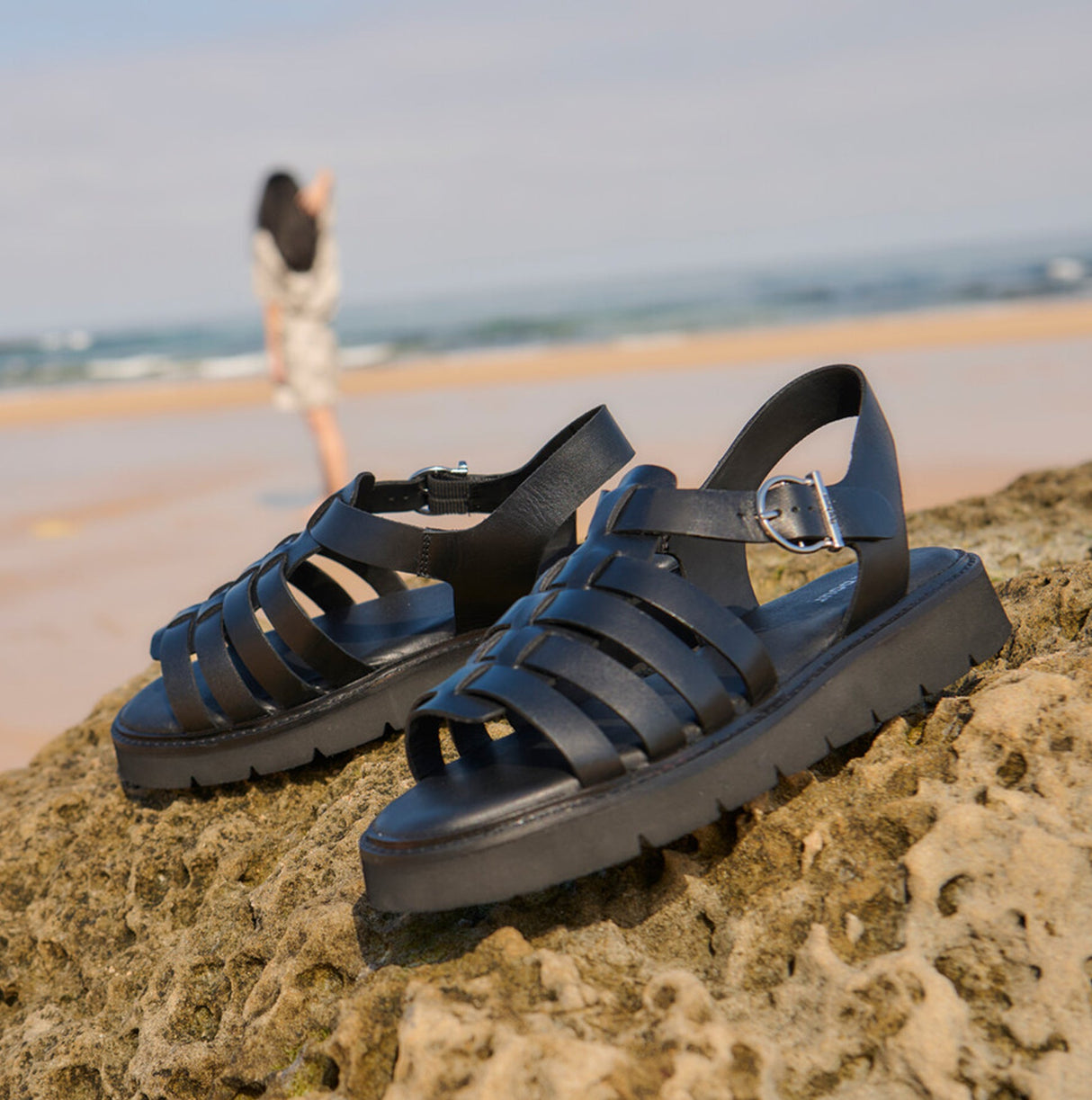 Barbour OTTERBURN Womens Fisherman Sandals Black