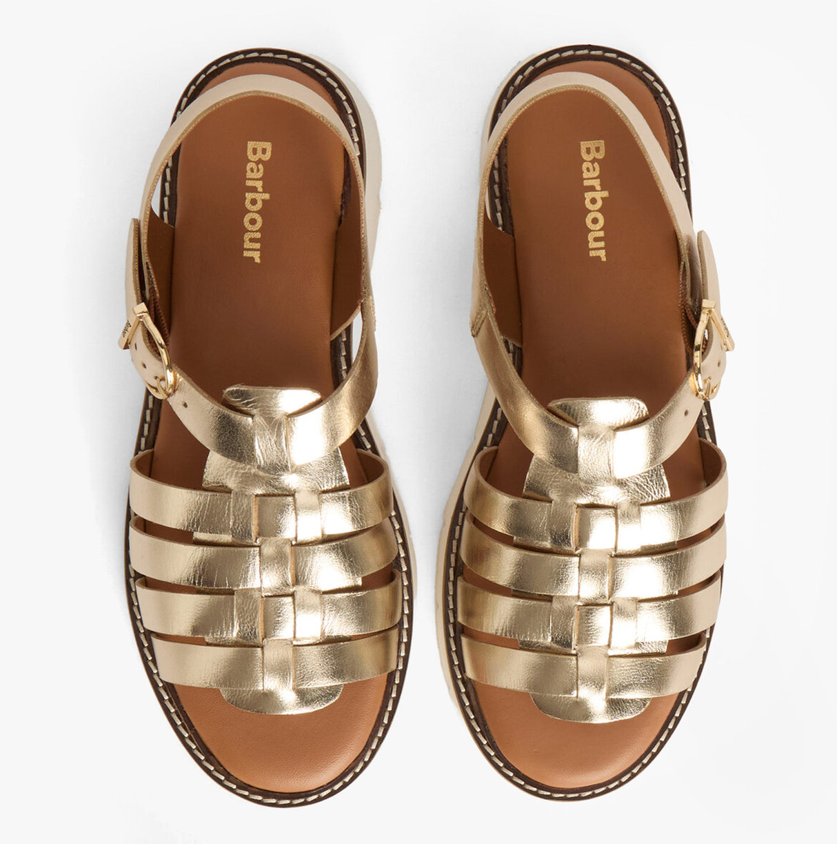 Barbour OTTERBURN Womens Fisherman Sandals Gold