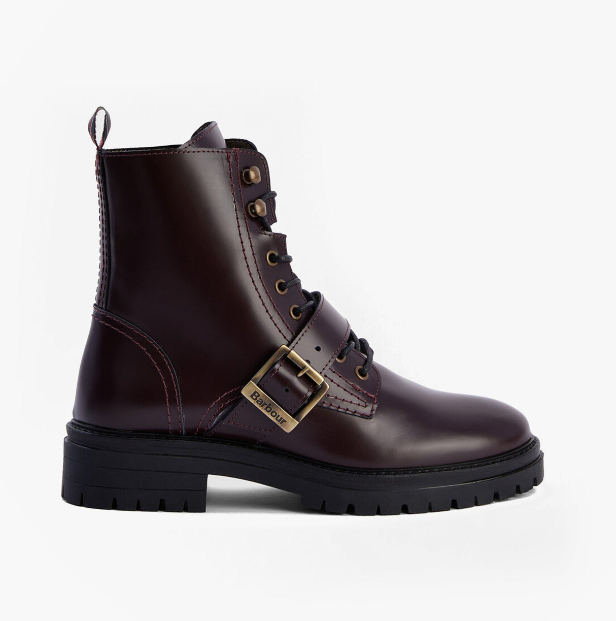 Barbour OUSEBURNE Womens Lace Up Boots Cherry Glace