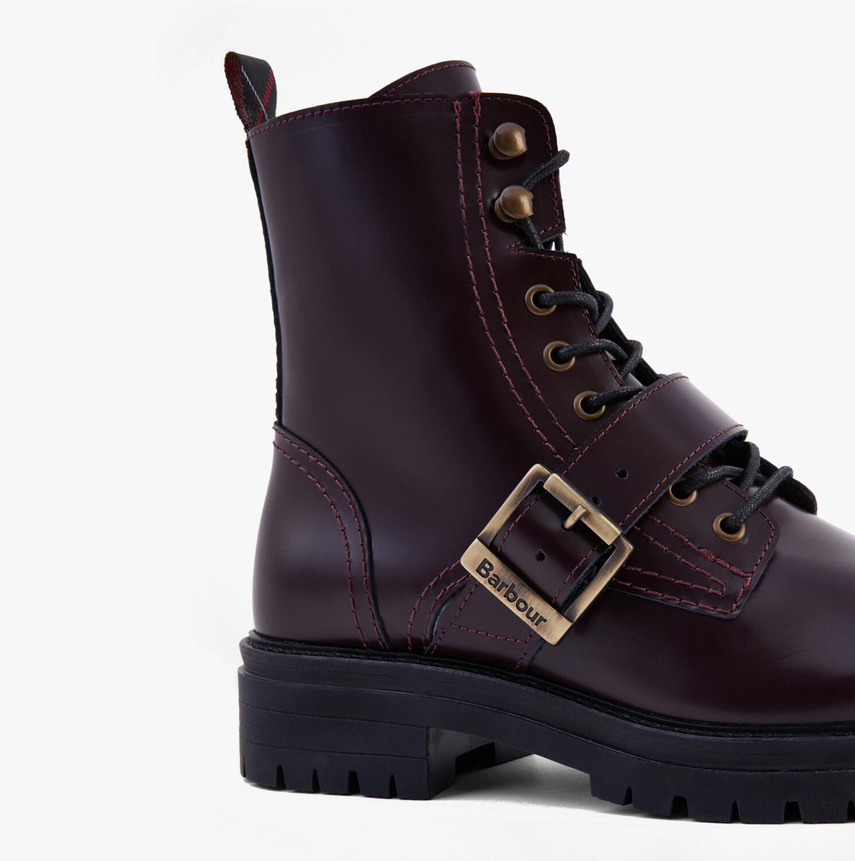 Barbour OUSEBURNE Womens Lace Up Boots Cherry Glace