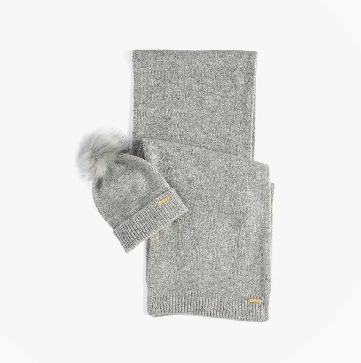 Barbour SPARKLE BEANIE & SCARF Womens Gift Set Grey Marl