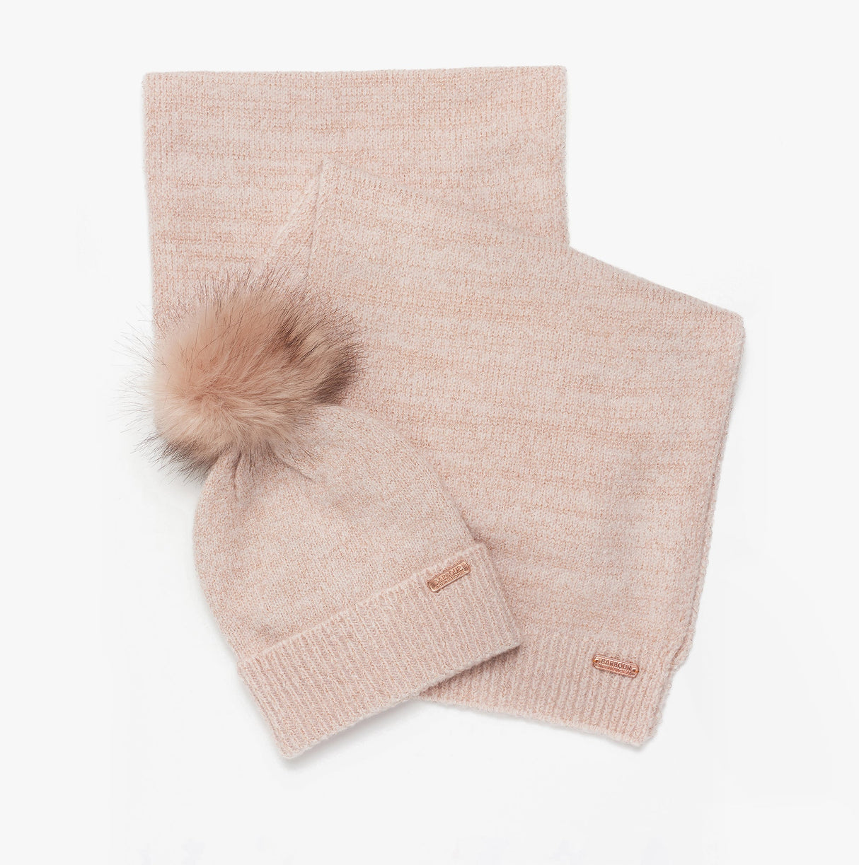 Barbour SPARKLE BEANIE & SCARF Womens Gift Set Pink