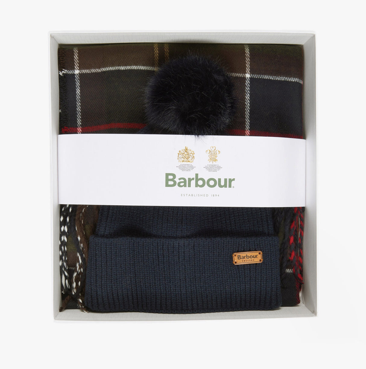 Barbour DOVER BEANIE & HAILES SCARF Womens Gift Set Classic