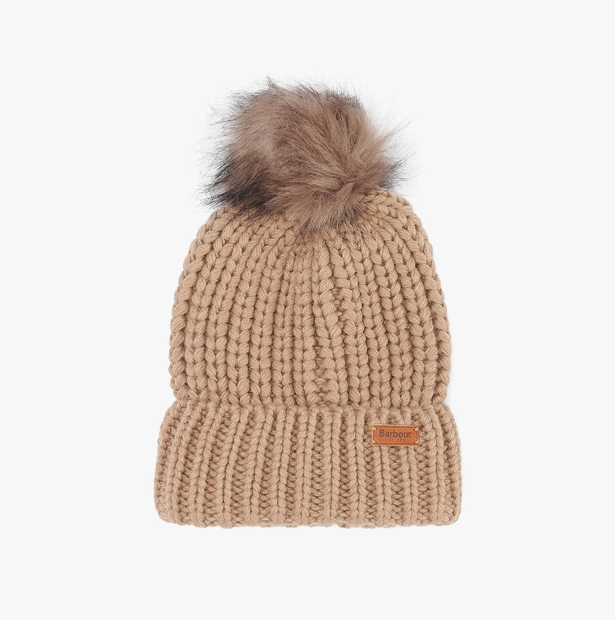 Barbour SALTBURN Womens Pom-Pom Beanie Mink