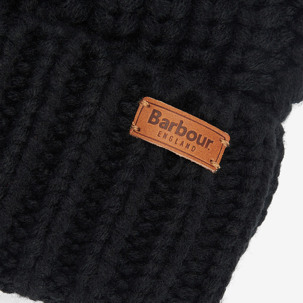 Barbour SALTBURN Womens Pom-Pom Beanie Black
