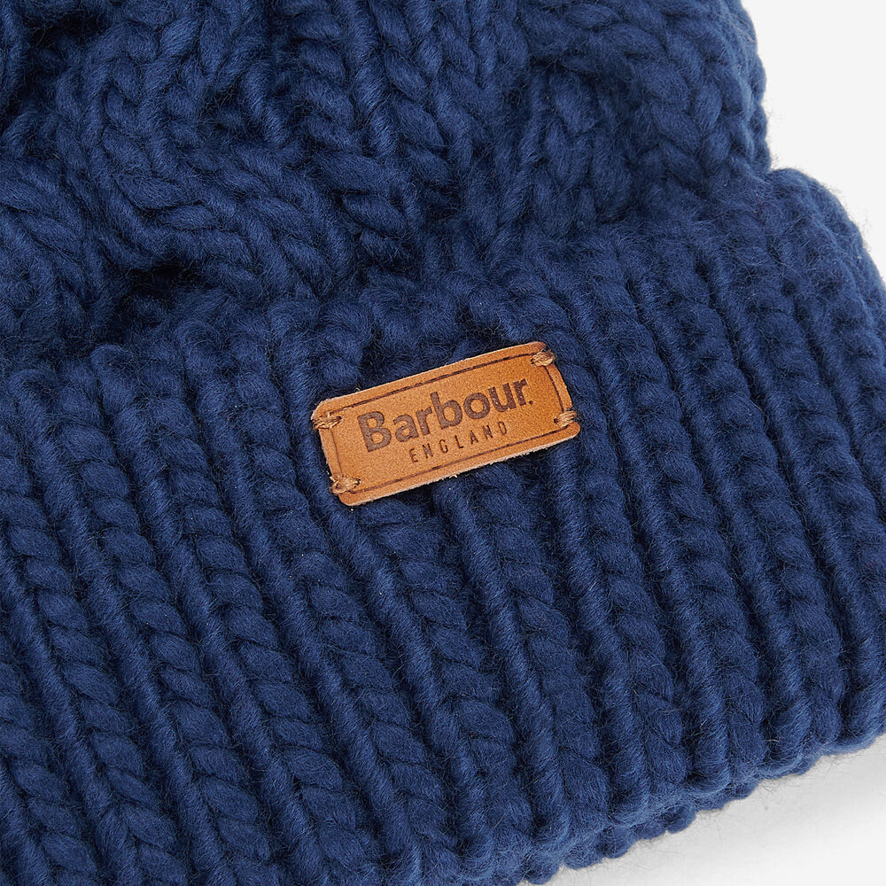 Barbour PENSHAW Womens Pom-Pom Beanie Navy