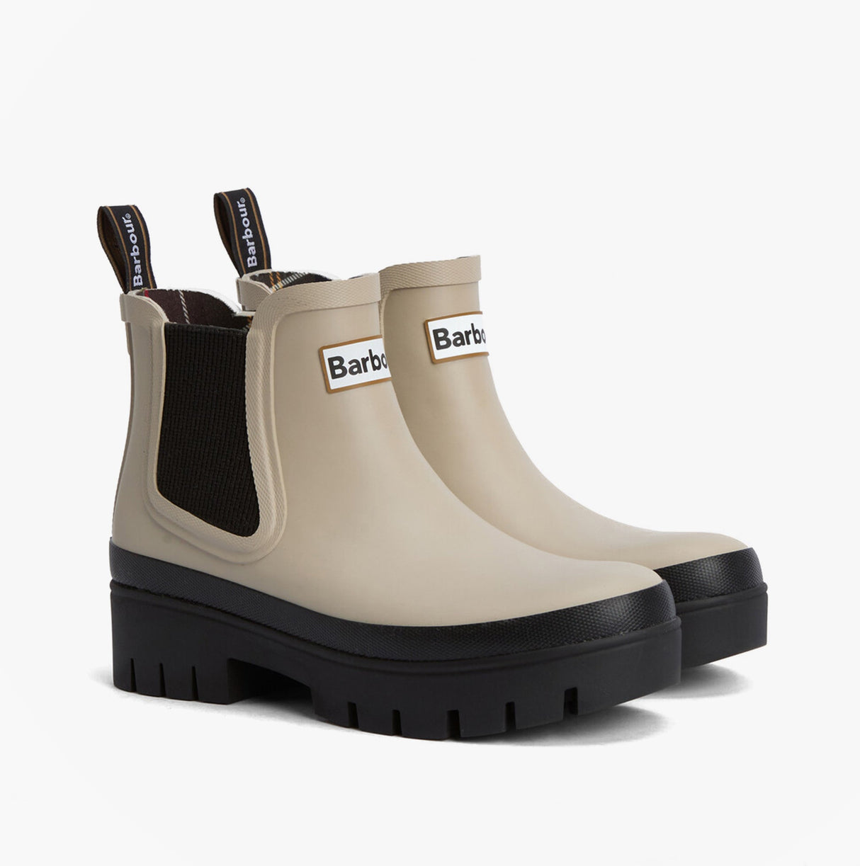 Barbour HALTON Womens Chelsea Wellies Light Sand/Black