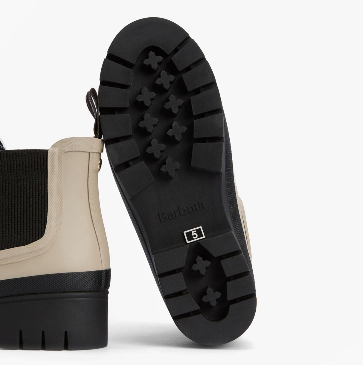 Barbour HALTON Womens Chelsea Wellies Light Sand/Black