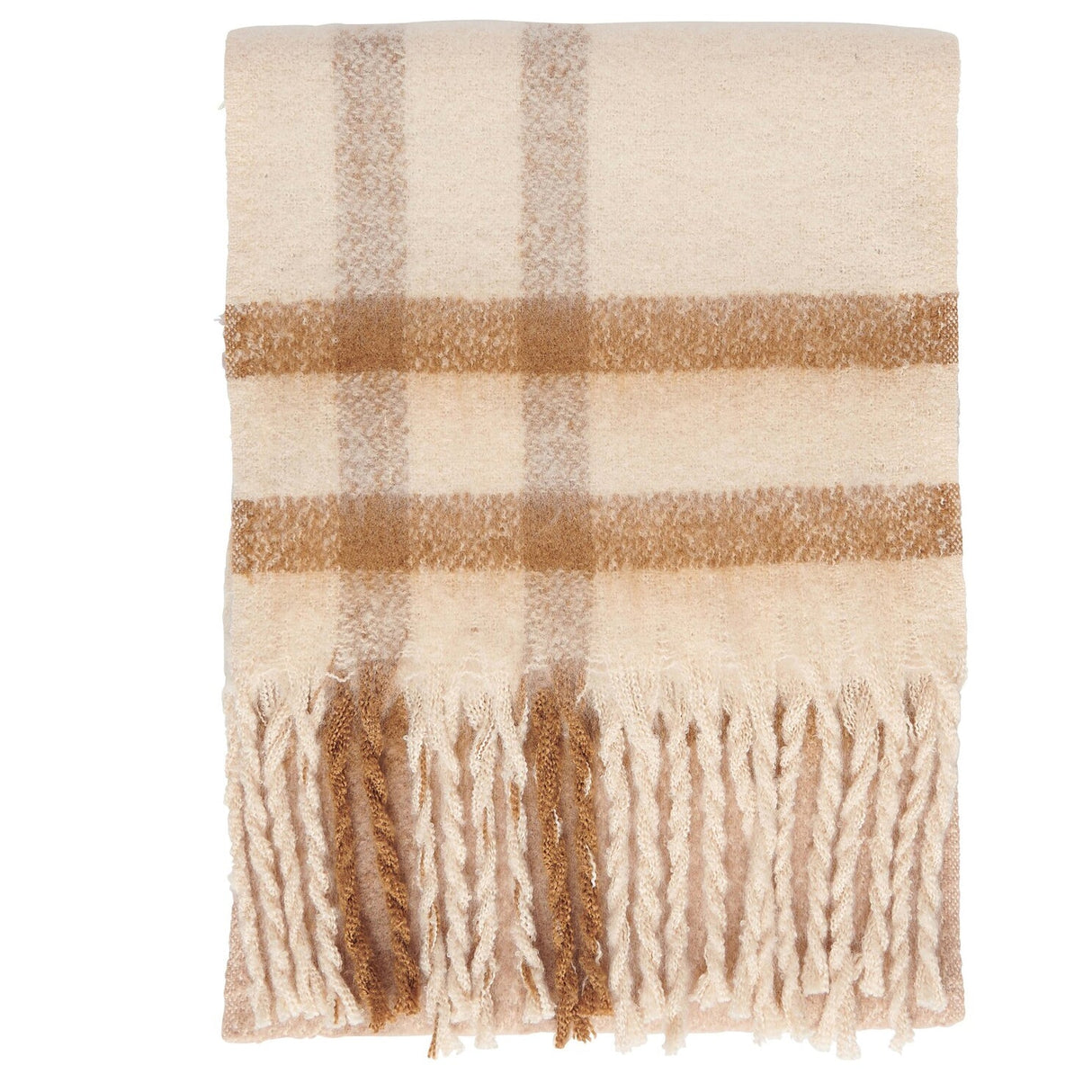 Barbour ISLA TARTAN BOUCLE Scarf Womens Muted Cabernet