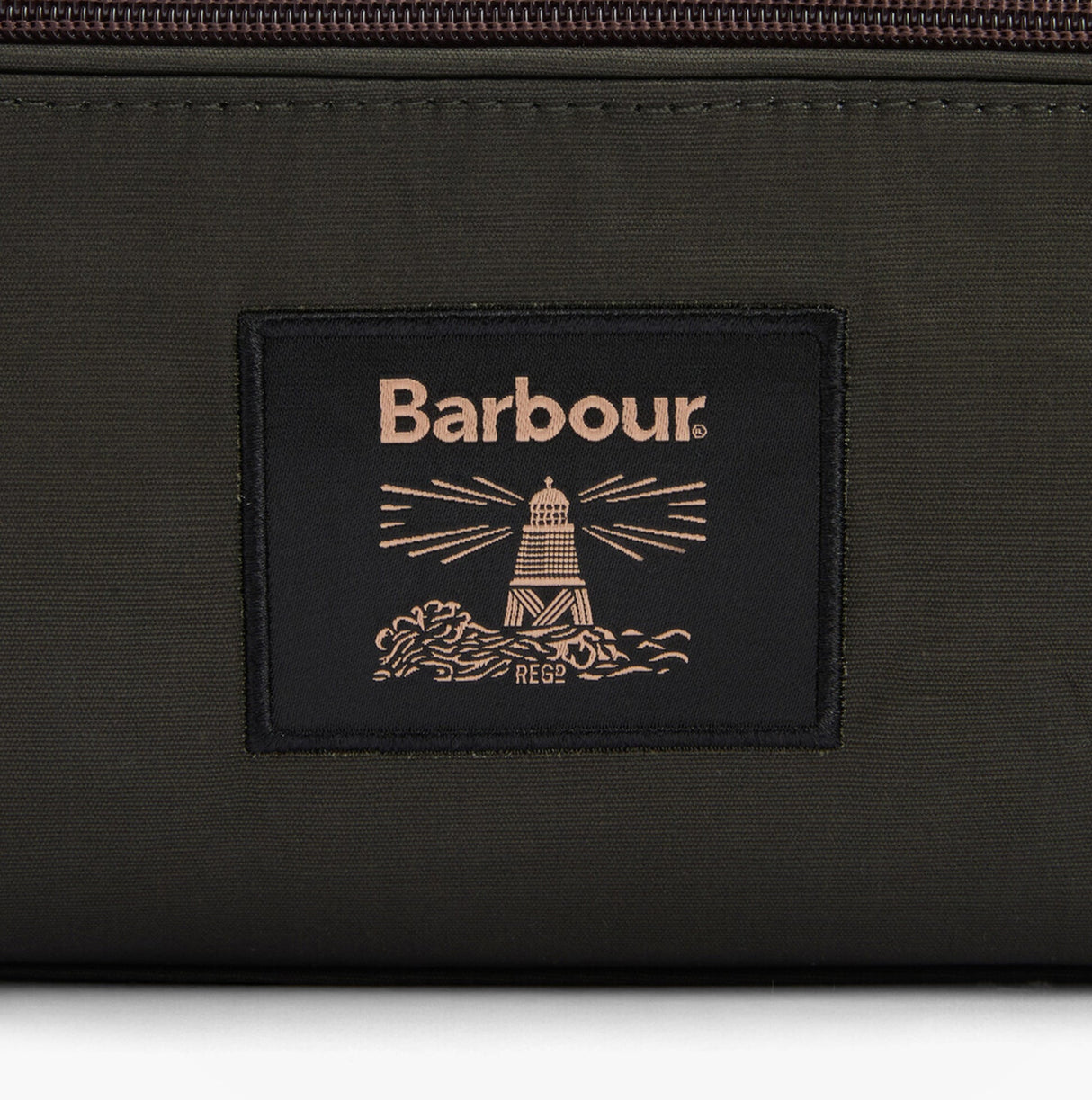 Barbour WAXED Mens Washbag Olive/Beacon