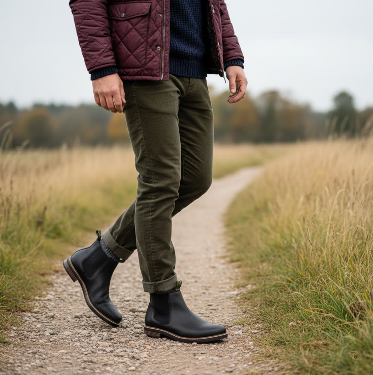 Barbour FARSLEY Mens Chelsea Boots Black