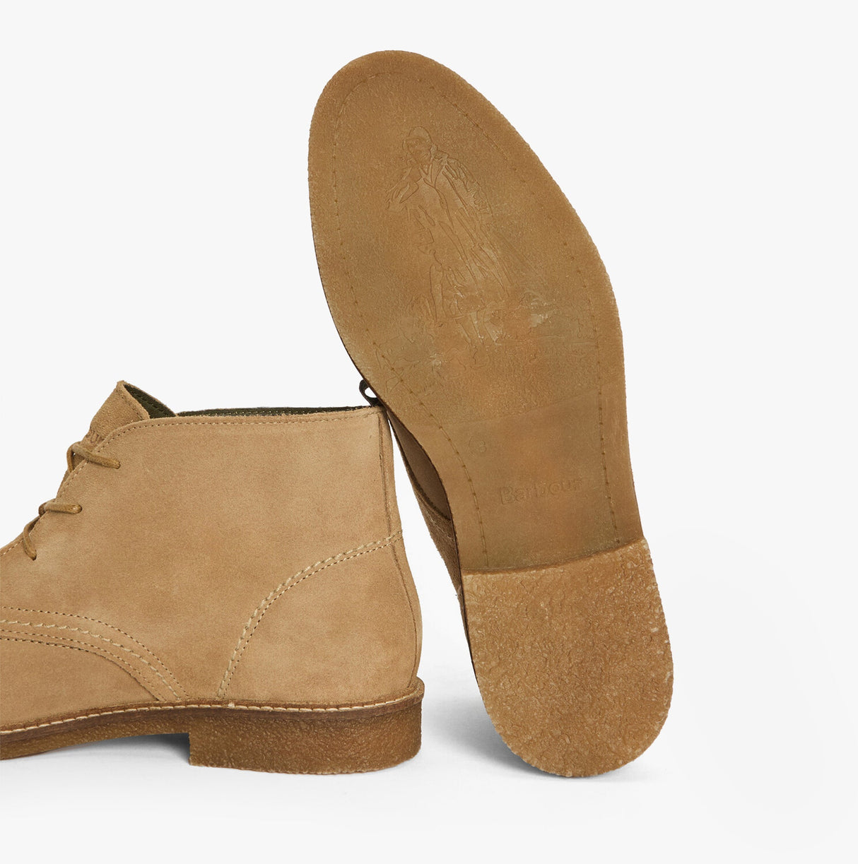 Barbour SONORAN Mens Desert Boots Taupe Suede