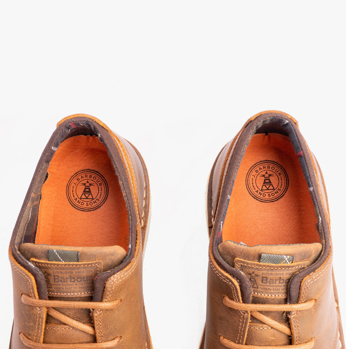 Barbour ACER Mens Derby Shoes Cognac
