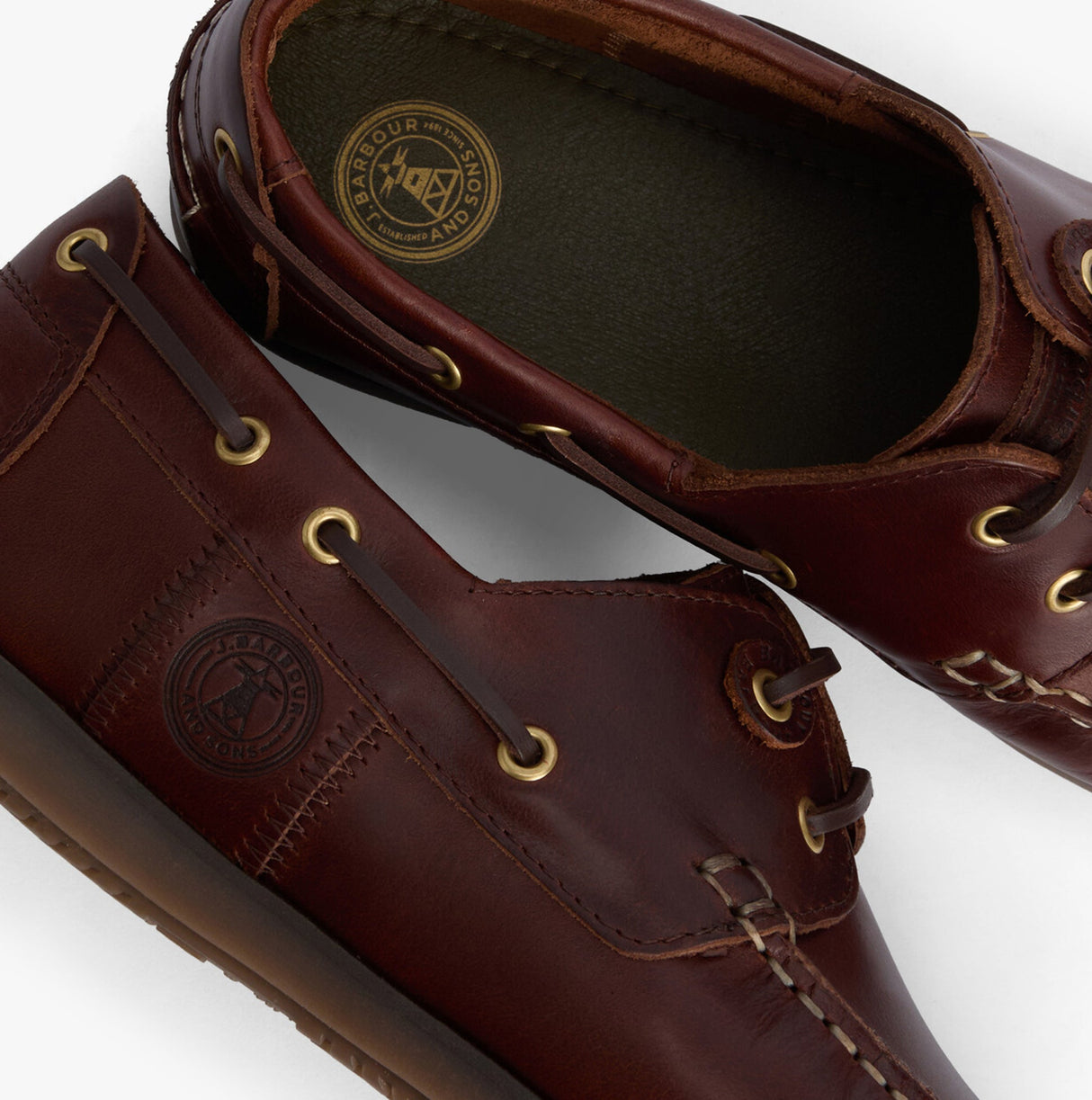 Barbour WAKE Mens Boat Shoes Mahogany