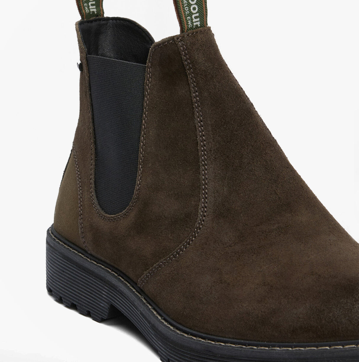 Barbour PATTON Mens Chelsea Boots Oiled Brown Suede