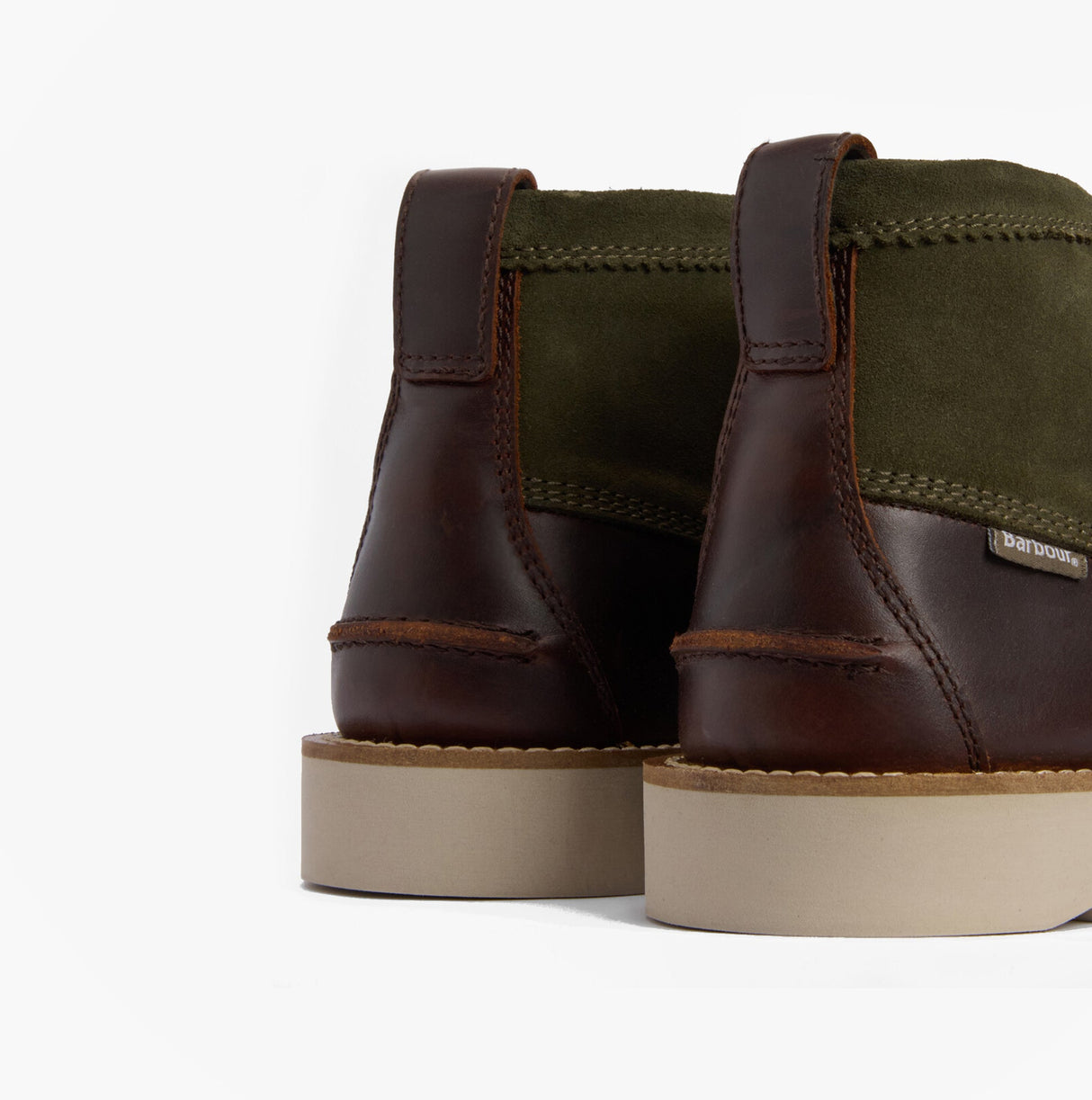 Barbour HADSTON Mens Chukka Boots Olive/Dark Brown