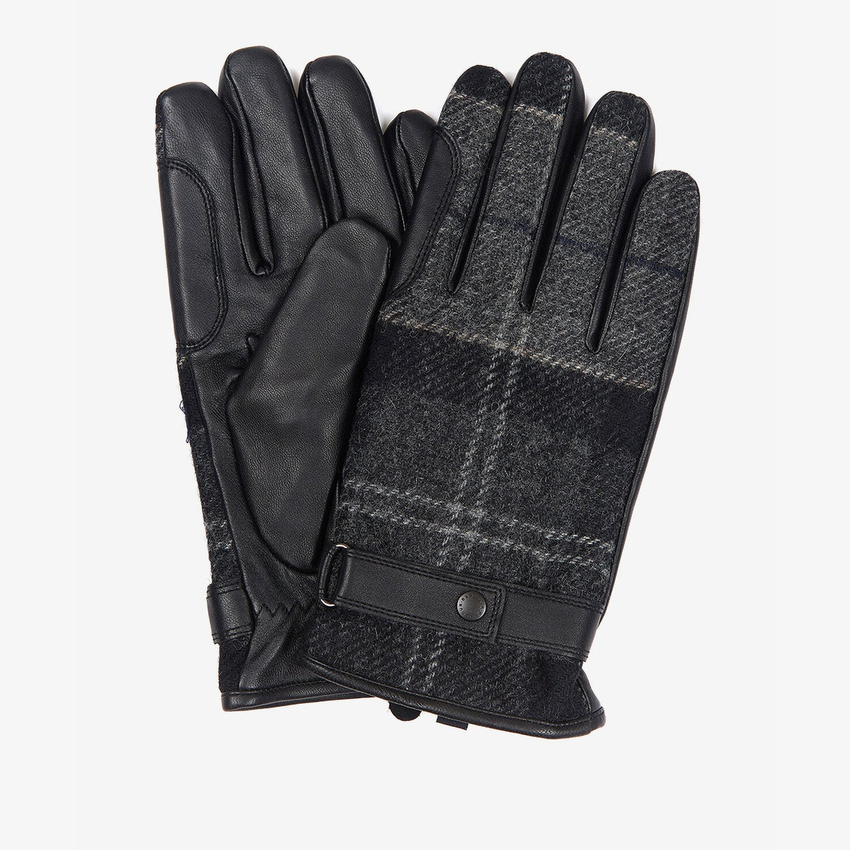 Barbour NEWBROUGH TARTAN GLOVES Mens Black/Grey