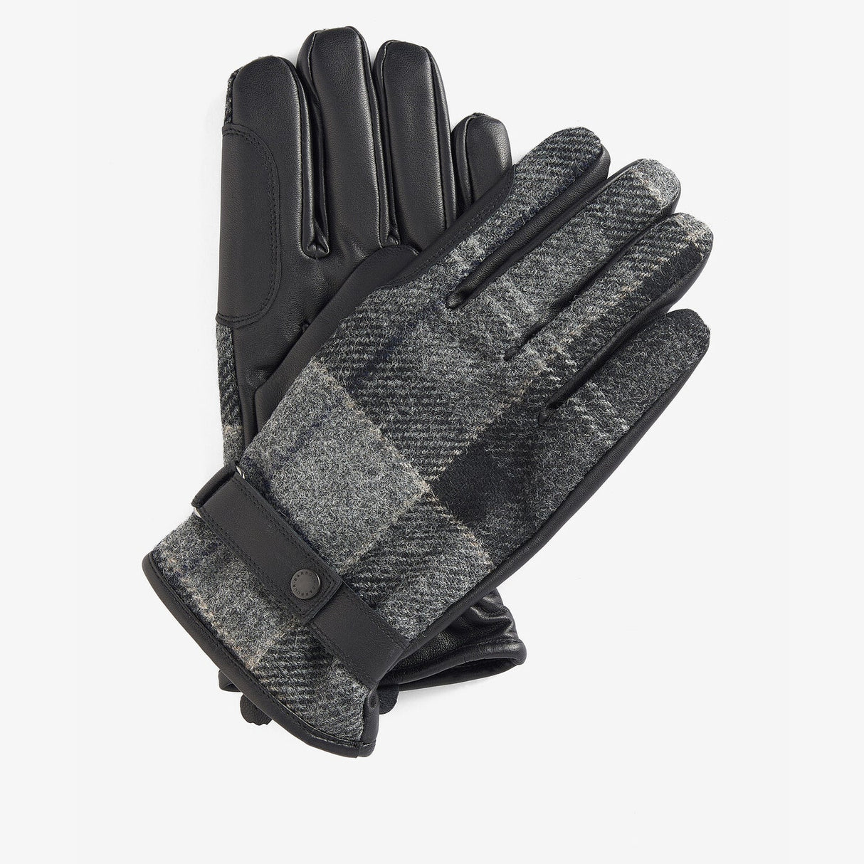 Barbour NEWBROUGH TARTAN GLOVES Mens Black/Grey