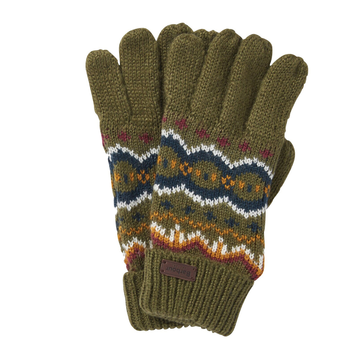 Barbour CASE FAIR ISLE GLOVES Mens Olive