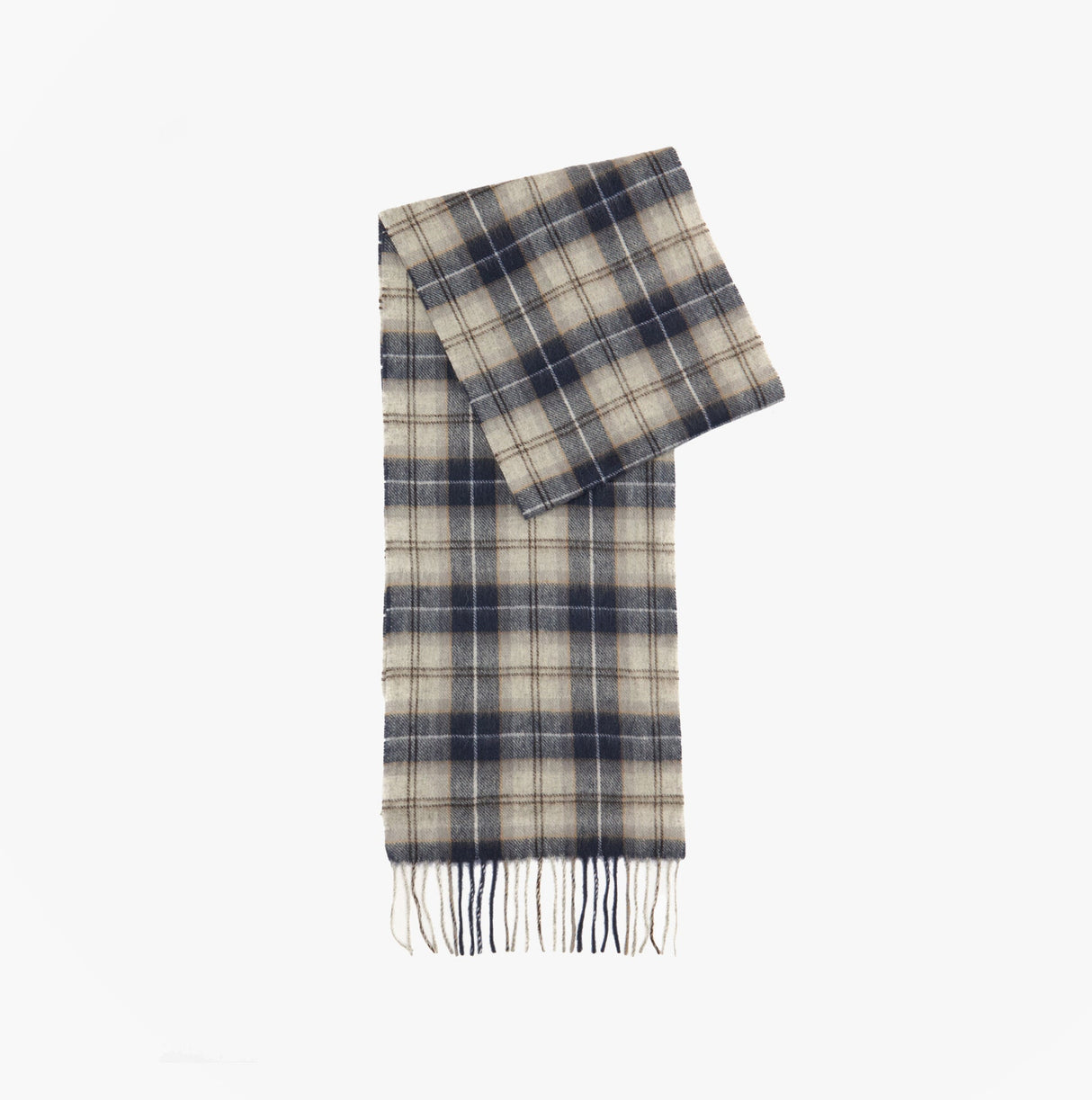 Barbour TARTAN SCARF AND GLOVE Mens Gift Set Grey Midnight