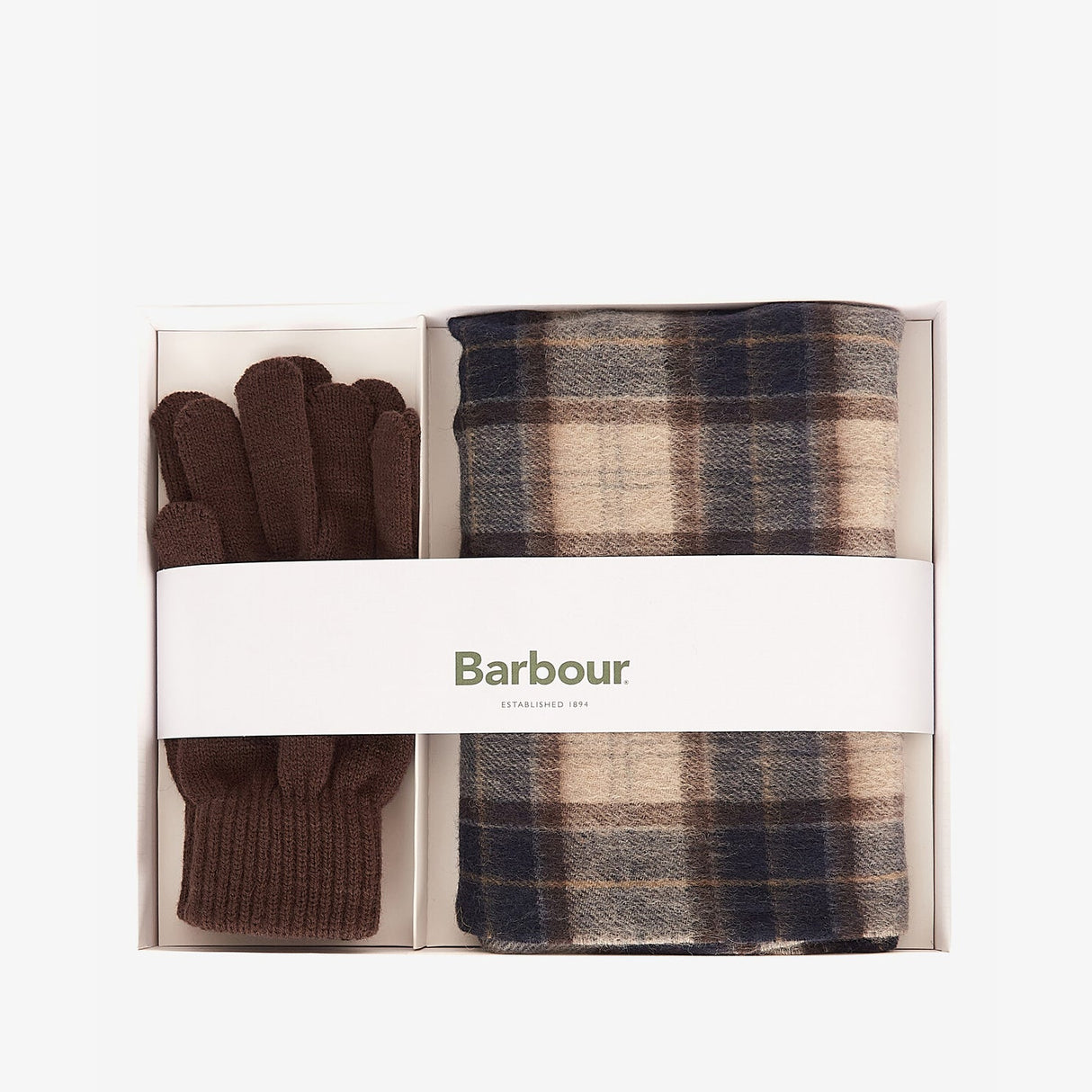 Barbour TARTAN SCARF & GLOVE Gift Set Mens Autumn Dress