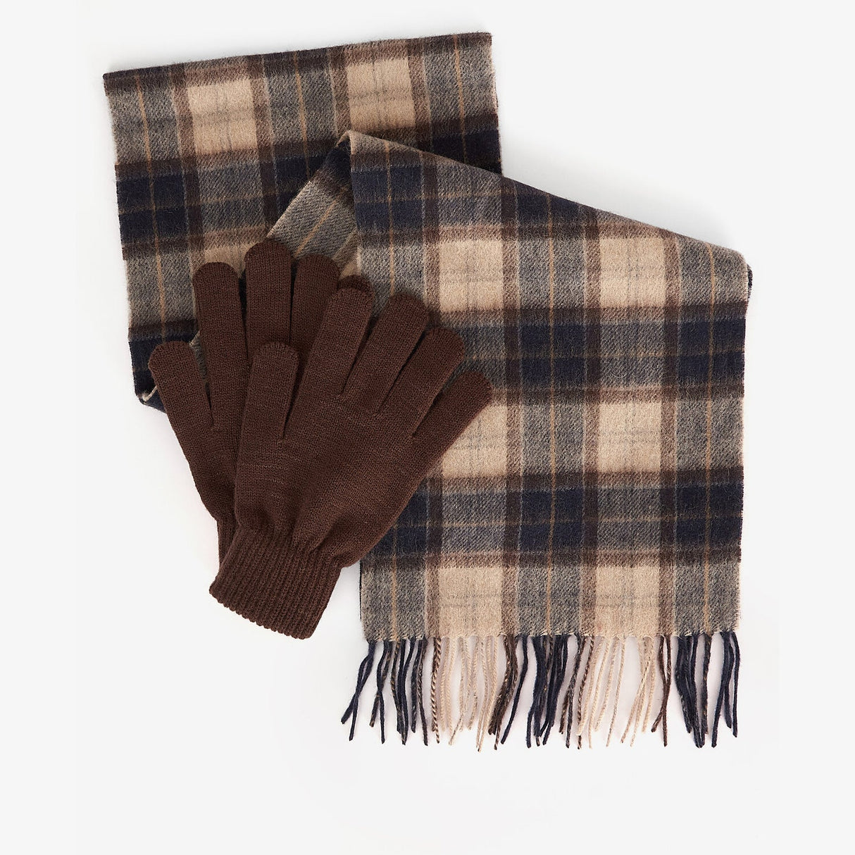 Barbour TARTAN SCARF & GLOVE Gift Set Mens Autumn Dress