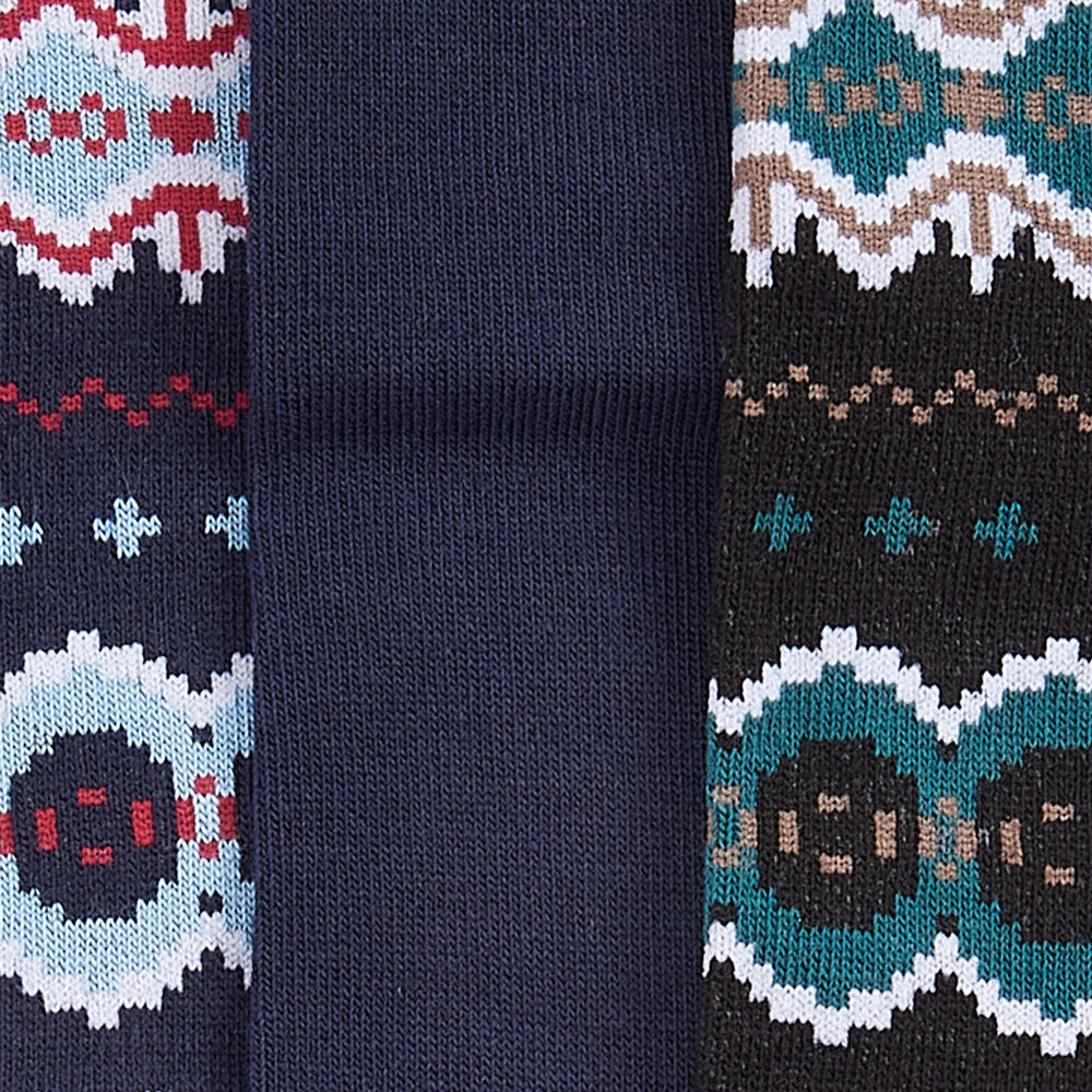 Barbour FAIR ISLE SOCK Mens Gift Box Blue Granite/Green Loch