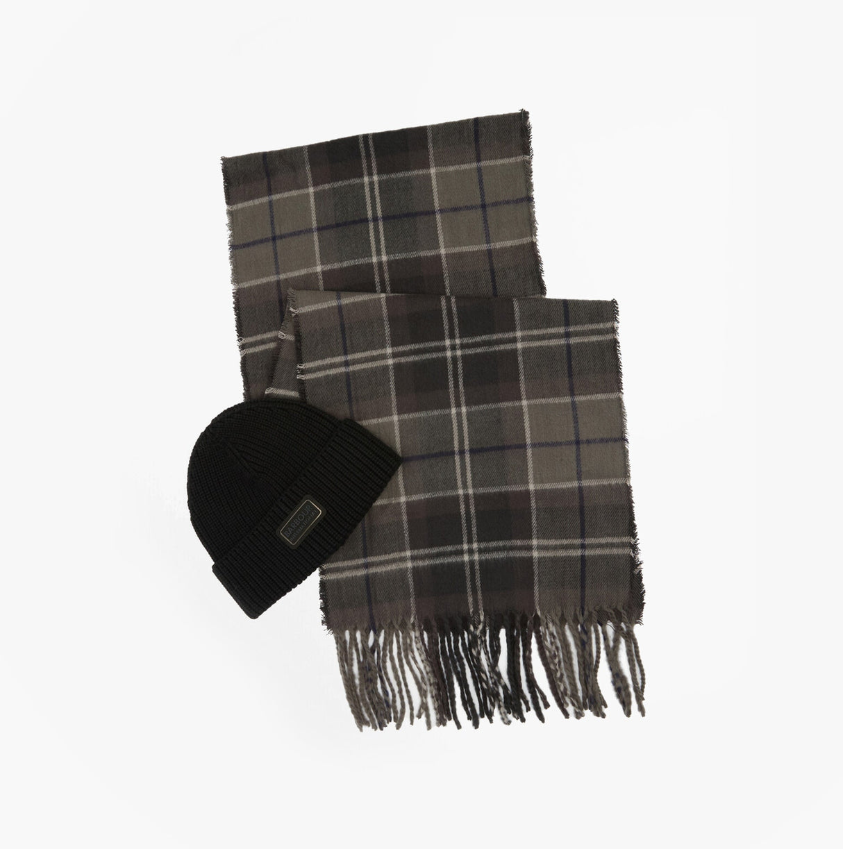 Barbour SWEEPER BEANIE AND SCARF Mens Gift Set Black