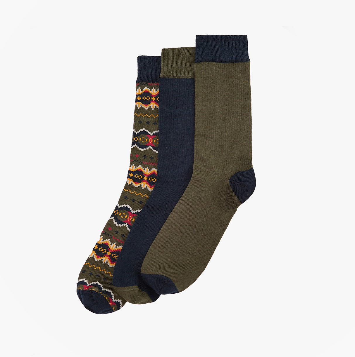 Barbour CASE FAIR ISLE SOCK Mens 3 Pack Gift Box Classic Tartan