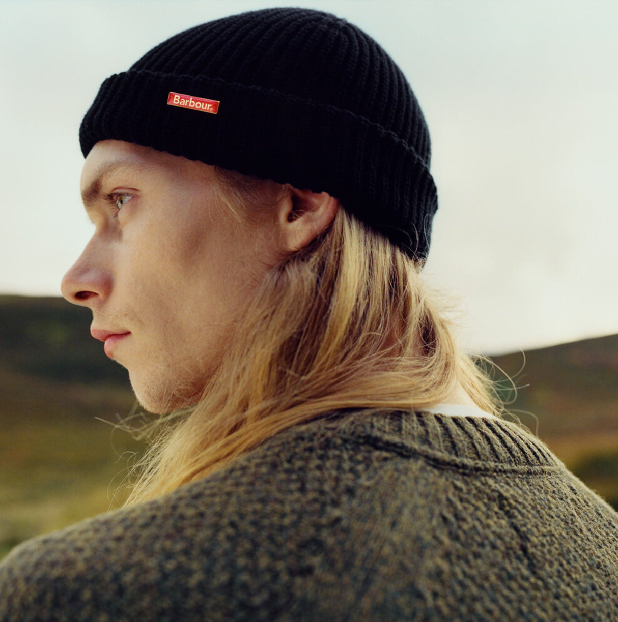 Barbour MOSELY Mens Fisherman Beanie Black